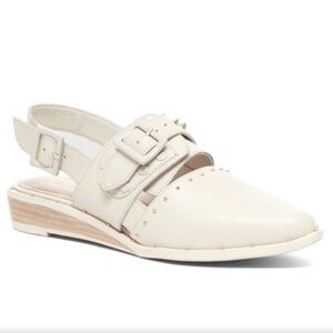 Kelsi Dagger Brooklyn Beige Leather Slingbacks